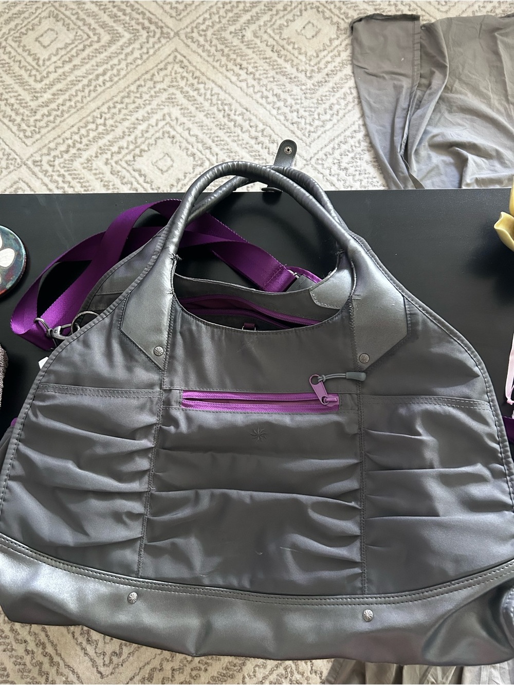 Gray and Purple Women’s Shoulder Bag - athleta